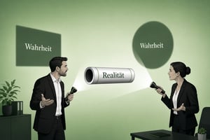Zwei Leute streiten über ihre Interpretationen von Realität.