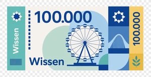 Ein Geldschein für 100.000 in Wissen.
